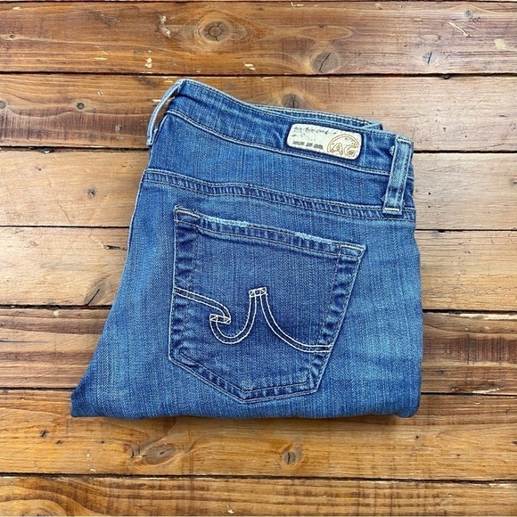AG Adriano Goldschmied Stilt crop cigarette jeans ripped faded blue denim 27 - Picture 6 of 14
